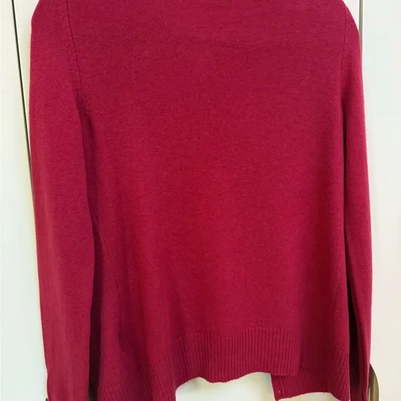 Sutton Cashmere Vibrant Red Cardigan - Picture 3 of 4